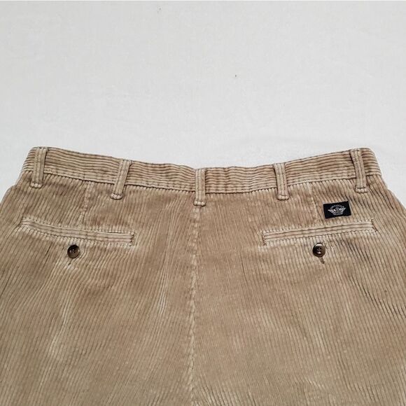 VINTAGE 1990s Dockers Corduroy Khaki Pleated Waist High Rise Cuffed Pants 12 - Picture 9 of 13